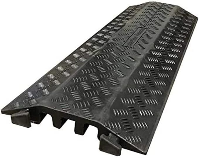 Kable Kontrol Drop Over Floor Cord Cover – 40” Inch Long 3 Channel Cable or Wire Protector – Rubber Ramp for Indoor and Outdoor Use – Black