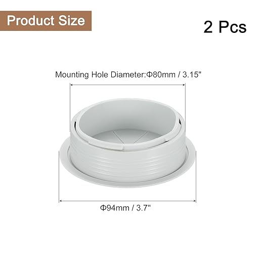 uxcell 2 Pcs Desk Grommet, 3.15 inch 80mm Desk Cable Hole Cover Wire Hole Insert for Home Office Table Cabinet Cord Organizer, Gray
