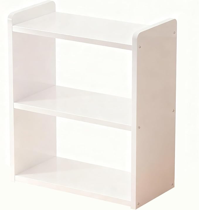 Desktop Storage Rack, Wooden Printer Stand with Compact Under Desk Shelf for Home Office Organization(Warm White,17.7 * 11.8 * 23.6in)