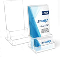 6 Pack Acrylic Brochure Holder 4‘’, Clear brochure and business card holder, Plastic Flyer Display Stand for Magazine, Pamphlet, Booklets, Menu, Journals, Business Card