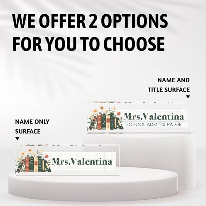 Desk Name Plate Personalized Name Plate for Desk, Office Desk Decor, 3D Style Personalized Plaque Name Plates for Desks Custom Appreciation Gifts for Boss Lady Employee Coworkers (Office Bookshelf)