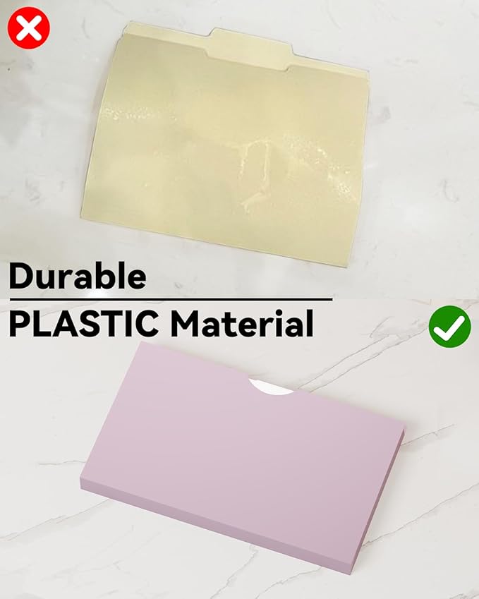 ANSOOK Plastic File Jackets File Pockets,1" Legal Size Manila File Folder,12 Pack Project File Folders,Heavy Duty Manila Pocket Folder for Cabinet,Assorted Colors Manila Job Folder for Office School