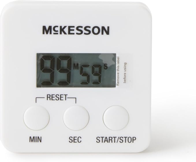 McKesson Digital Timer for Kitchen, Cooking, Classroom - Count Up/Down to 100 Min with Alarm Timer, Magnetic Timer, 2 3/4 in x 2 3/4 in, 1 Count