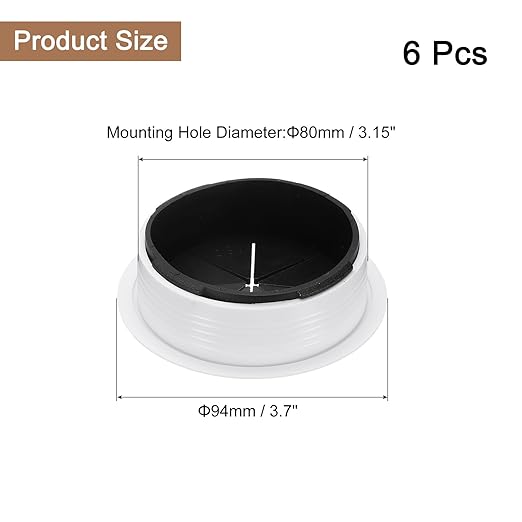uxcell 6 Pcs Desk Grommet, 3.15 inch 80mm Desk Cable Hole Cover Wire Hole Insert for Home Office Table Cabinet Cord Organizer, Black/White