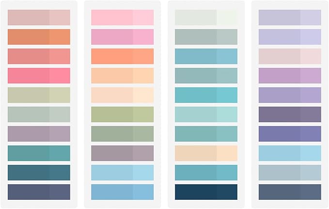 BukSuk 800Pcs Books Tabs for Annotating, Tabs for Notebooks, Sticky Tabs, Morandi Page Markers, Multi-Colored Writeable and Repositionable Book Flags Strip (800Pcs)