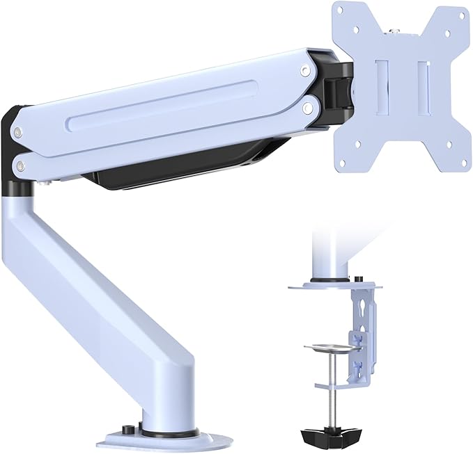 Suptek Monitor Mount Gas Spring Monitor Arm Desk Mount Fully Adjustable Fits 17-32inch Monitors Weight Capacity up to 22 lbs,Blue(MD8BLUE)