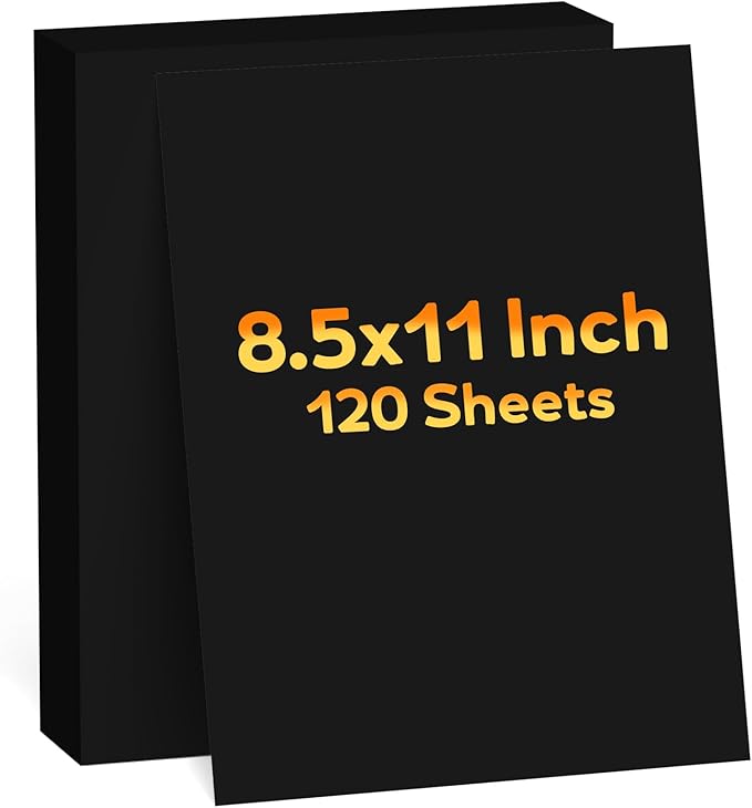 120 Sheets Black Cardstock 8.5 x 11 Construction Paper, 200GSM Card Stock Black Paper Cardstock for Invitations, Art, Drawing, Menus, DIY Cards, Tags, Cards Making, Craft, Certificate, Office Printing