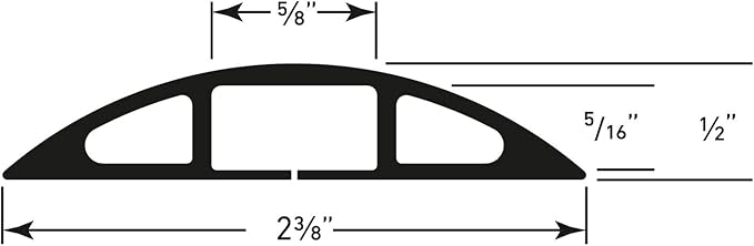 D-Line 6ft Floor Cord Covers 3-Pack (18ft Total Coverage), Cable Protector Case Pack, CC-3/3PK, Protect Cords and Prevent Trip Hazards, Beige (Pack of 3)