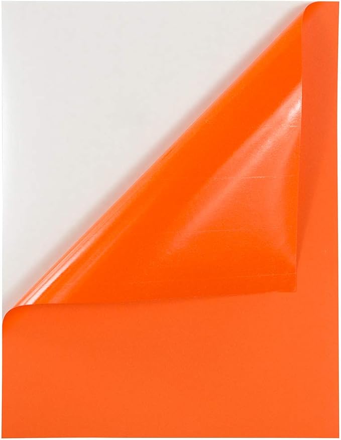 JAM PAPER Full Sheet Shipping Labels - Printable Sticker Paper - 8 1/2 x 11 - Orange - 10 Full Pages/Pack