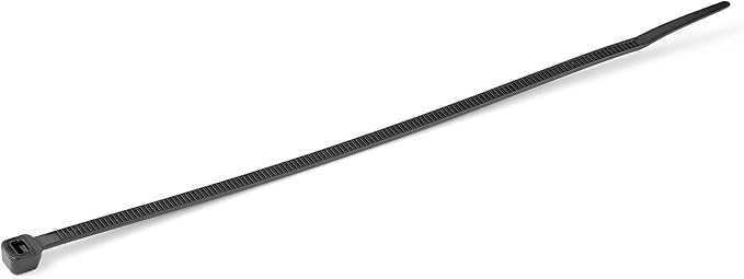 StarTech.com 10"(25cm) Cable Ties - 1/8"(4mm) Wide, 2-5/8"(68mm) Bundle Diameter, 50lb(22kg) Tensile Strength, Nylon Self Locking Zip Ties w/Curved Tip, 94V-2/UL Listed, 1000 Pack - Black, TAA