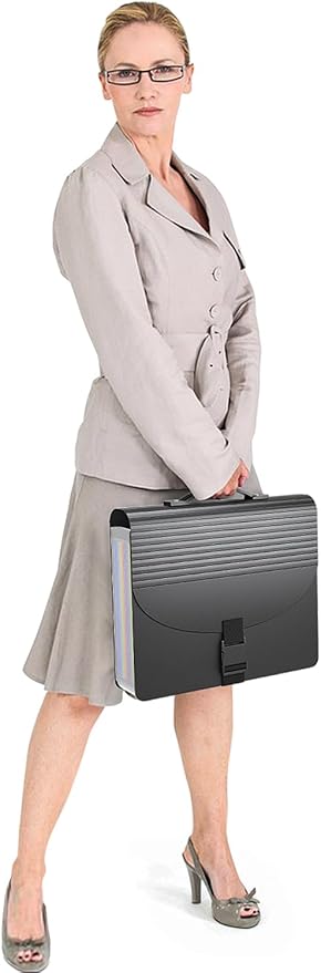 Expanding File Folders,Accordion File Organizer with Handle,25 Pockets Expandable File Folder Portable Filing Box,Adjustable Support Strap,Colored Tabs.Papers Bills Documents Organizer,A4/Letter Size