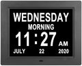 Extra Large Day Date Time Digital Day of Week Clock 8 Alarm Option for Seniors Elderly with Impaired Vision Memory Loss Demenita Clocks