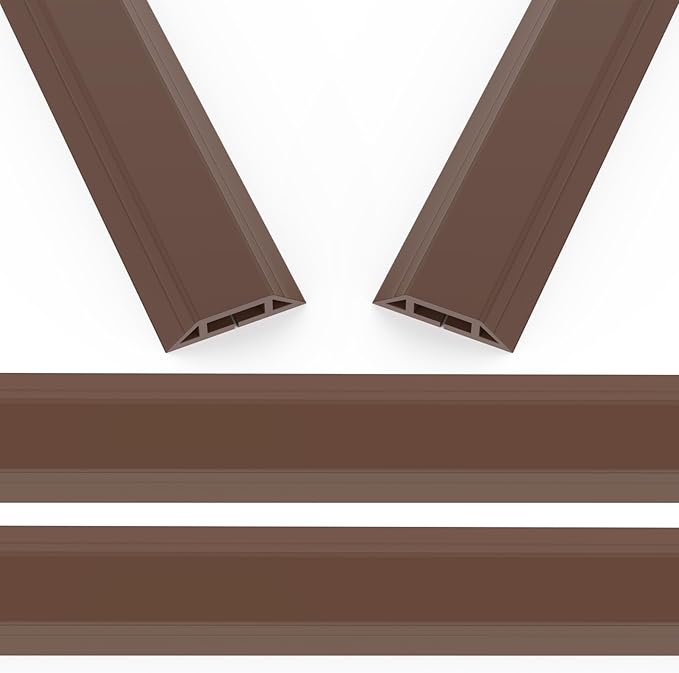 Eapele 10 ft Floor Cord Cover Heavy Duty Cable Protector, Cord Covers for Wires on Floor, Floor Cable Cover Easy to Unroll Prevent Trip Hazard for Home Office or Outdoor Settings (Brown - 2pcs)