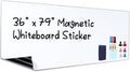 HAMIGAR Magnetic Whiteboard Contact Paper 36" x 79" Dry Erase White Board Sticker for Wall Stick on White Board Peel and Stick Wallpaper Adhesive Poster with Marker, Magnetic Eraser and Magnets