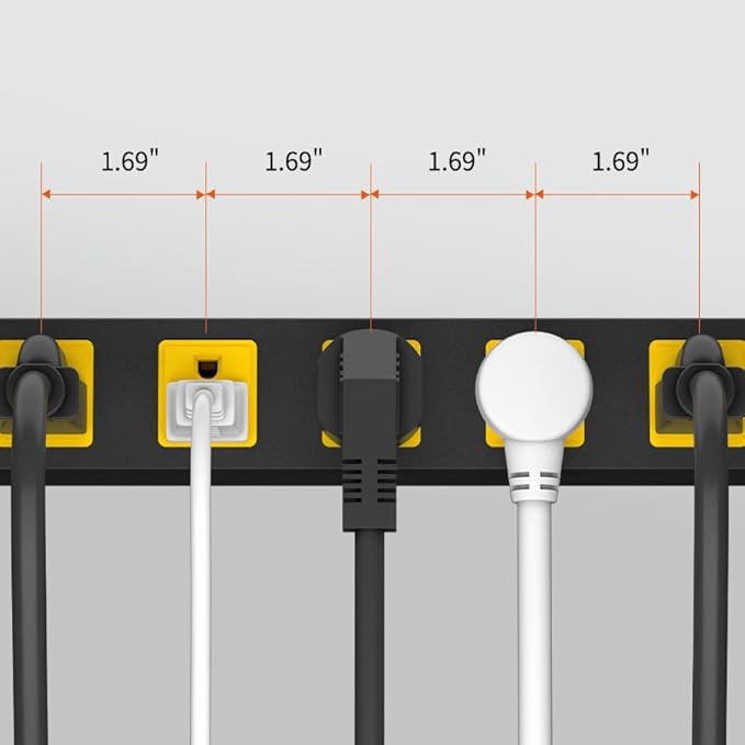 8 Outlet Metal Heavy Duty Long Power Strip, 2100J Surge Protector with 10 FT Extension Cord, Wide Spaced and Wall Mount Powerstrip for Home, Industrial, Workshop & Garage (10FT)