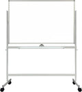 BIBOC Large White Board 32x48 Inches - Mobile Rolling White Board on Wheels, Double-Sided Height Adjustable Dry Erase Whiteboard Wheel with Stand for Office, School, Home-BNK3248WH