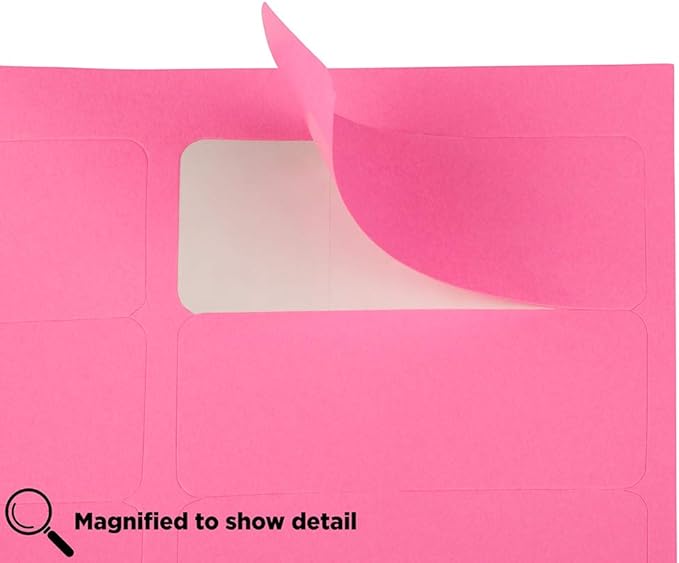 JAM PAPER Return Address Labels - Standard Mailing - 1 x 2 5/8 - Ultra Pink - 120 Shipping Labels/Pack