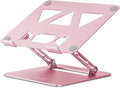 Laptop Stand Holder, Adjustable Desk Laptop Riser, Foldable Notebook Computer Stands for MacBook Air Pro HP Lenovo Dell Samsung Chromebook, Up to 15.6 inch, Rose Gold