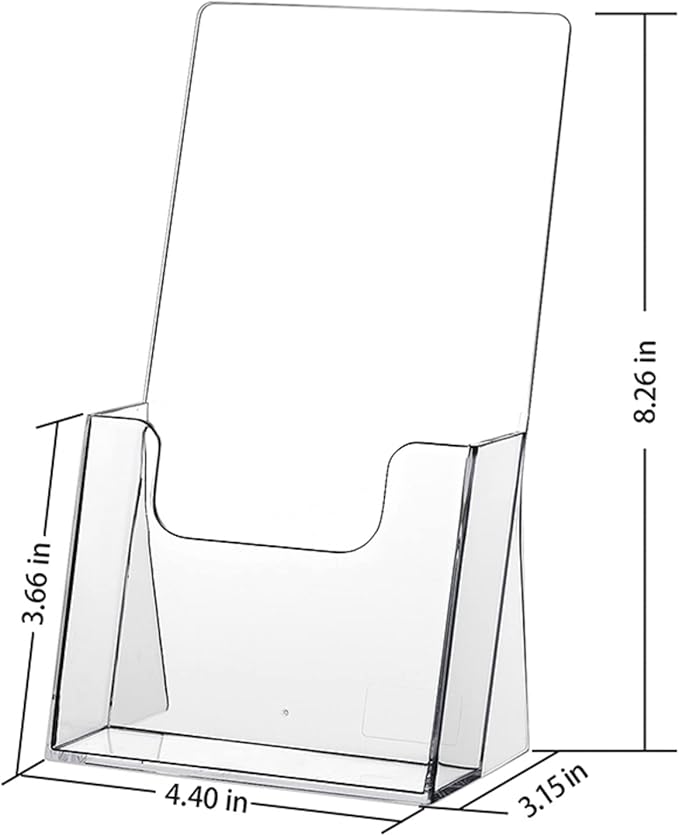 zavekia Acrylic Brochure Holder,2 packs Thicker Countertop Literature Holder Plastic Flyer Display Stand for Magazine (2 packs)