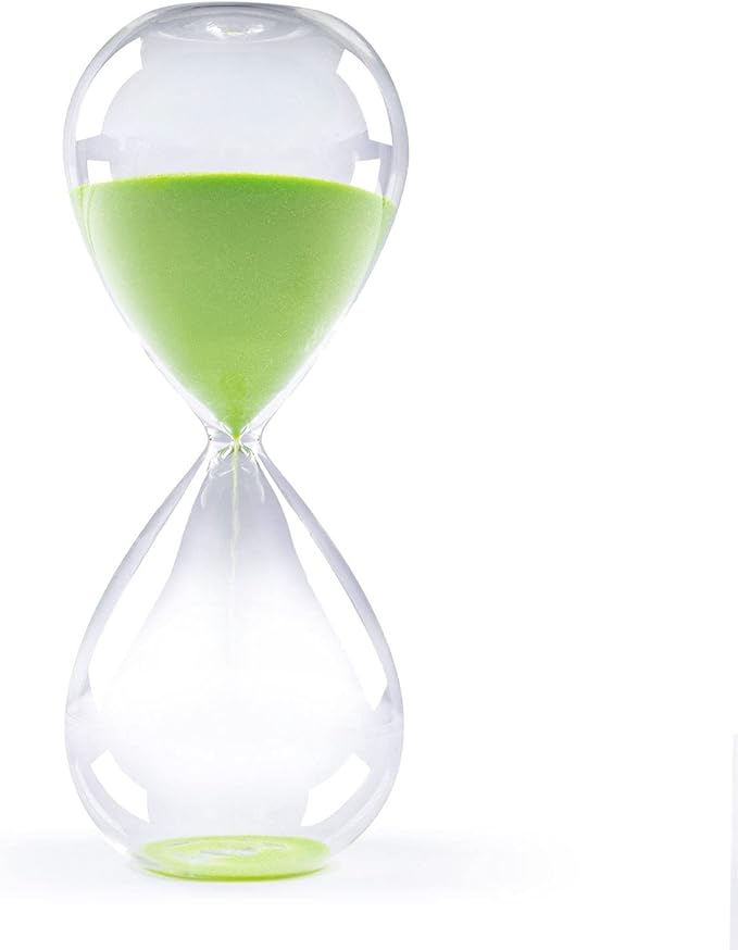 SWISSELITE Hourglass Sand Timers, Hourglass Sand Clock Inspired Glass for Home, Desk, Office Decor (8Inch-30Mins Macaw Green)