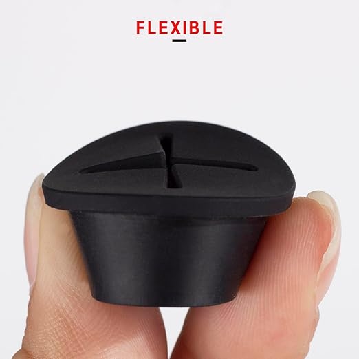 2 PCS Cable Grommet Made of Flexible Silicone 1 Inch Desk Grommets for Table and Other Furnitures Hole Cover Cord or Wire Pass Through Black Color