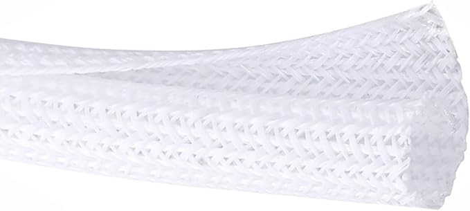 1/2" x100ft Split Sleeve Wire Loom Tubing - Chew-Proof Pet-Safe Cord Protector for USB, Power, Audio/Video Cables | Durable Cable Sleeve to Protect Cats & Wires | Easy Install, White