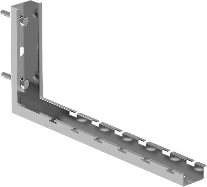 Kable Kontrol Stainless Steel L Type Bracket – 4” Width - Wire Mesh Tray Cable Management Rack Cords Organizer Cable Basket, NEC Approved for Network, Fiber Optic, Cabling Accessory