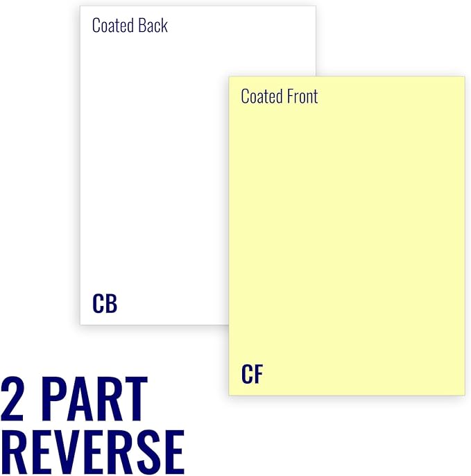 Superior 8.5 x 11 Carbonless Paper, 2 Part Reverse (Bright White/Canary), 2000 Sets, 4000 Sheets, (8 Reams)