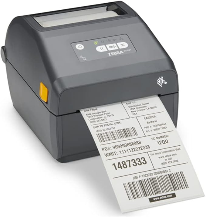 Zebra ZD421 Direct Thermal USB 203 dpi | ZD4A042-D01M00EZ 4 inch Width | No Thermal Ribbon Required