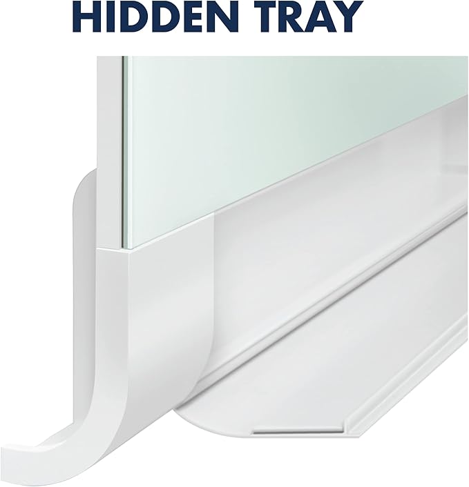 Quartet Glass Whiteboard, Magnetic Dry Erase White Board, 50" x 28", with Concealed Tray, Wide Format, Frameless, Horizon (G5028HT)