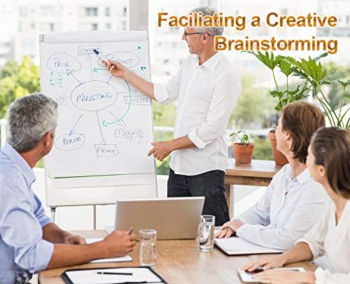 2-Pack 36 x 24 Inch Magnetic Dry Erase Easel Tripod Stand, Height Adjustable Portable Dry Erase Board with Flipchart Paper Pad (25 Sheets) - for Office Meetings, Training & Classroom