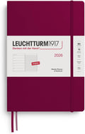 LEUCHTTURM1917 - Weekly Planner & Notebook 2026, Hardcover, Composition (B5), Ruled, Port Red (Jan 1 - Dec 31, 2026)