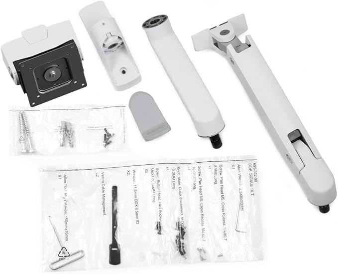 Ergotron – HX VHD Premium Heavy Duty Gaming Monitor Arm, Single Monitor Wall Mount – for 1000R Curved Ultrawide Monitors Up to 57 Inches, 9-14 Inches Depth, VESA 75x75mm or 100x100mm – White