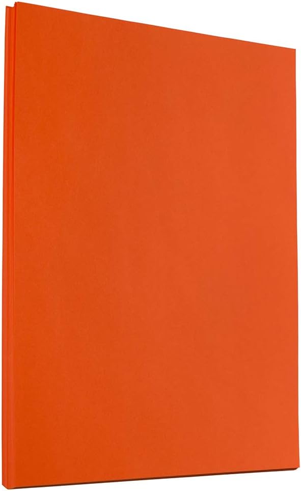 JAM PAPER Colored 24lb Paper - 90 gsm - 8.5 x 11 - Orange Recycled - 100 Sheets/Pack
