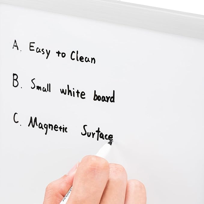 Amazon Basics Small Dry Erase Whiteboard, Magnetic Whiteboard with Marker and Magnets, 8.5" x 11", Plastic/Aluminum Frame