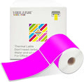 YOULAISHI 3 X 5 Inch Printable Waterproof Rectangle Color Coding Labels, 300 Per Roll Adhesive Color Coding Stickers for Bar-Codes, Address, Small Business Labeling, Fluorescent Purple