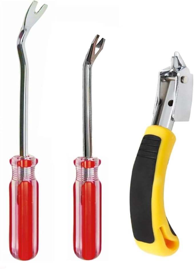 INBWENH 3Pcs Upholstery Staple Remover Nail Remover Tool Set Including Tack Pullers, Carpet Remover，Removing Staples from Construction Furniture Floor Wall Wooden