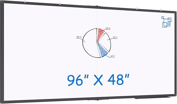 Magnetic Dry Erase Board 96 x 48 inches, Maxtek 4" x 8" Whiteboard for Wall, Large White Board Dry Erase Foldable Wall-Mounted Aluminum Frame Erase Board with Marker Tray for Office Home and School