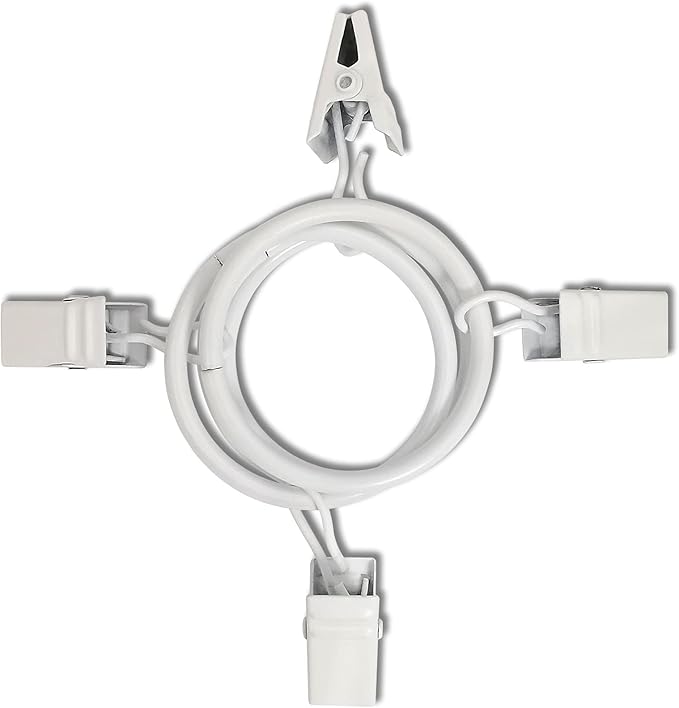 LLPJS 100 Pack Curtain Rings with Clips, Curtain Clip Rings Hooks, Bow Hanger Clips for Hanging Drapery Drapes Bows, Ring 1.26 inch Interior Diameter, Fits up to 1" Rod, White