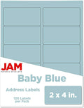 JAM PAPER Shipping Address Labels - Standard Mailing - 2 x 4 - Baby Blue - 120/Pack