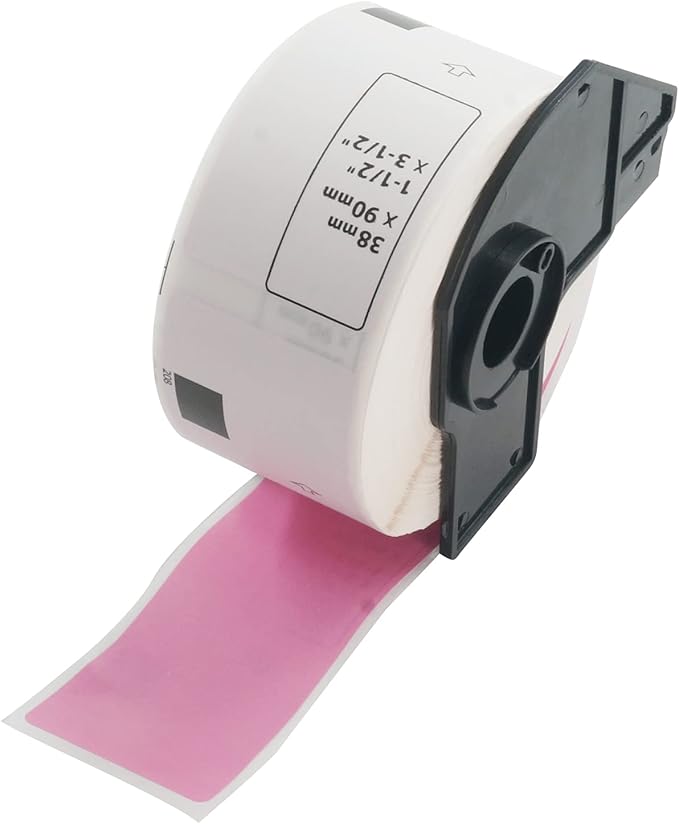 BETCKEY - Large Address Labels Replacement for Brother DK-1208 (1.4 in x 3.5 in), Compatible with Brother QL Label Printers [1 Rolls/400 Labels, Pink]