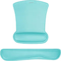 MOSISO Wrist Rest Support for Mouse Pad & Keyboard Set, Ergonomic Mousepad Non-Slip Base Home/Office Pain Relief & Easy Typing Cushion with Neoprene Cloth & Raised Memory Foam, Turquoise
