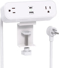 Desk Clamp Power Strip, 65W 10ft Extension Cord- 2 Outlets Desktop Power Strip with USB C 65W, USB A(QC 18W) Desktop Desk Clamp Power Station for Office, Home