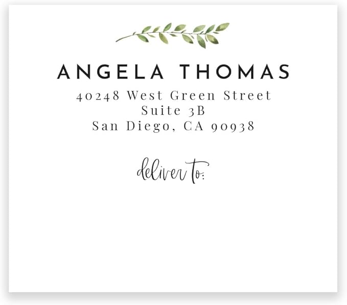 Custom Greenery Shipping Labels / 48 Personalized Address Labels/ 4" x 3½" Mailing Stickers/Made in USA