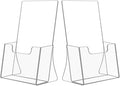 NIUBEE 2 Pack 8.5'' x 5.5'' Acrylic Bi-fold Brochure Holder,Clear Plastic Counter top Flyer Organizers