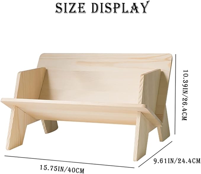 Wood Bookcase in Living Room/Home/Office, Desktop Book Shelf Organizer Bookshelves Storage Rack for CDs/Magazine/Books Display (Style V)