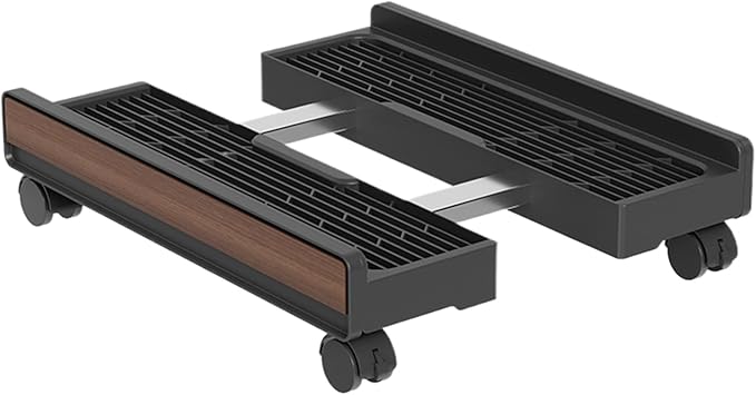 PC Case Stand - Adjustable Portable Shelf | Adjustable Computer Tower Stand with Brake Wheels, Portable Under-Desk Shelf for Laptops, Printers, Monitors, Game Setups, Office, and Floor Storage