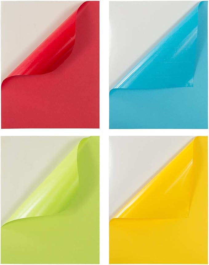 JAM PAPER Full Sheet Shipping Labels - Printable Sticker Paper - 8 1/2 x 11 - Assorted Bright Colors - 40 Pages/Pack