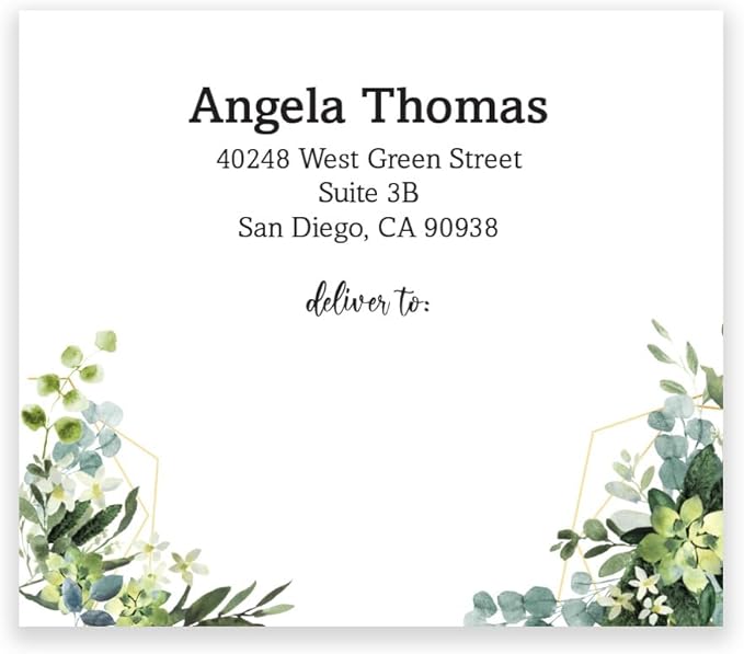 Custom Botanical Shipping Labels / 48 Personalized Address Labels/ 4" x 3½" Mailing Stickers/Made in USA