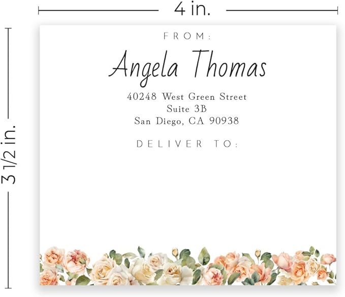 Custom Floral Shipping Labels / 48 Personalized Address Labels/ 4" x 3½" Mailing Stickers/Made in USA